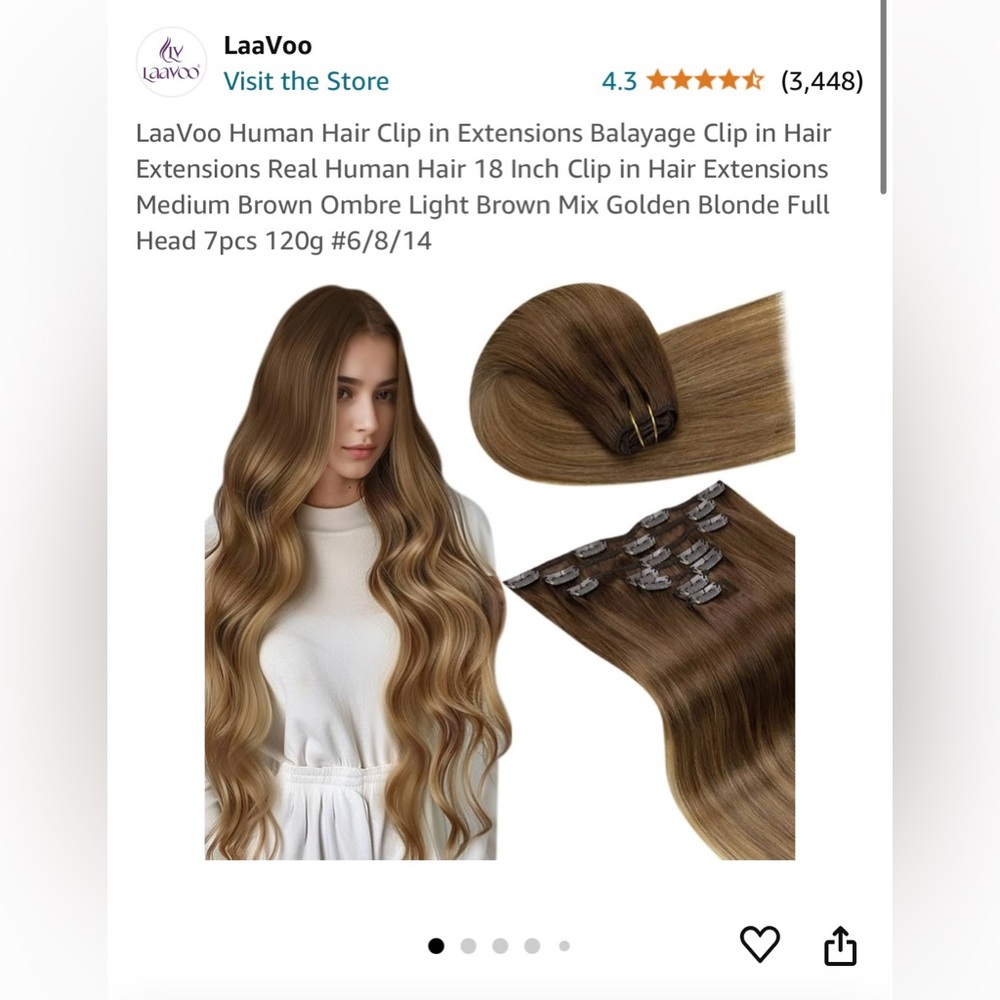 Brown Balayage 18 inch real human hair extensions